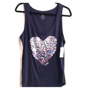 Navy Heart Sequins Tank Top NY & Co